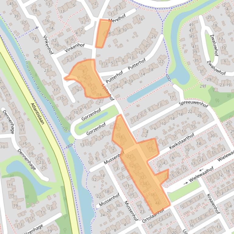 Kaart van postcodegebied 9502TR.