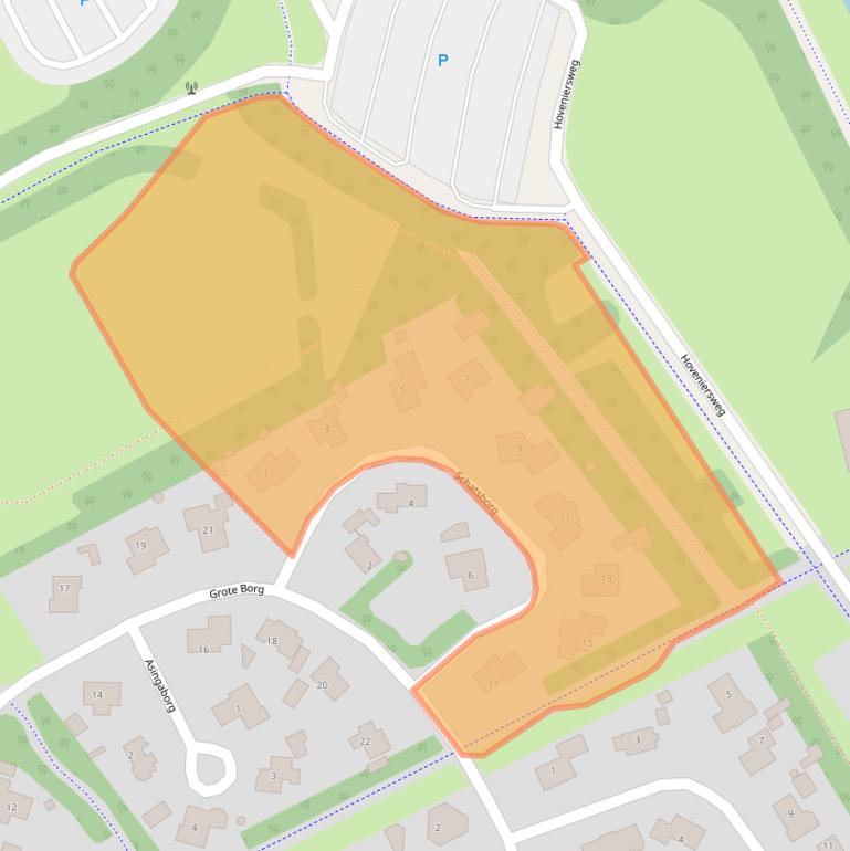 Kaart van postcodegebied 9502WD.