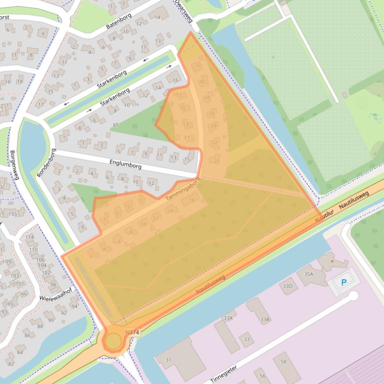 Kaart van postcodegebied 9502WS.
