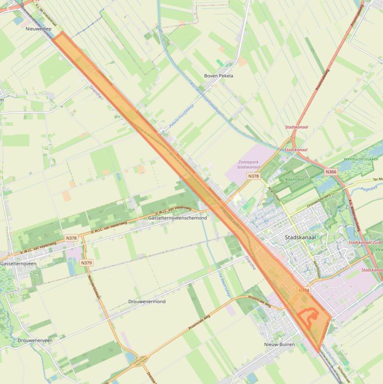 Kaart van postcodegebied 9503.