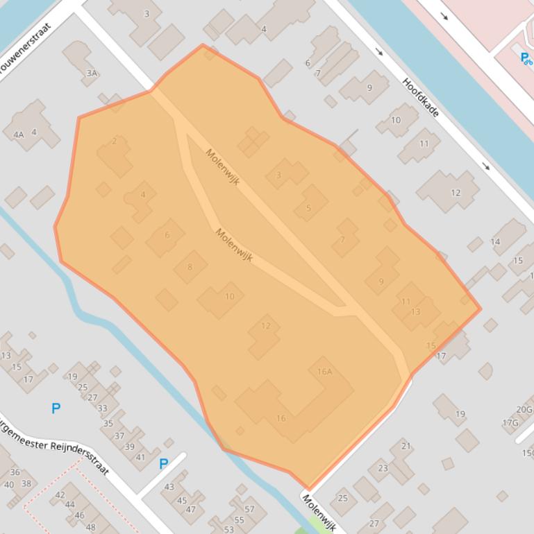 Kaart van postcodegebied 9503BE.