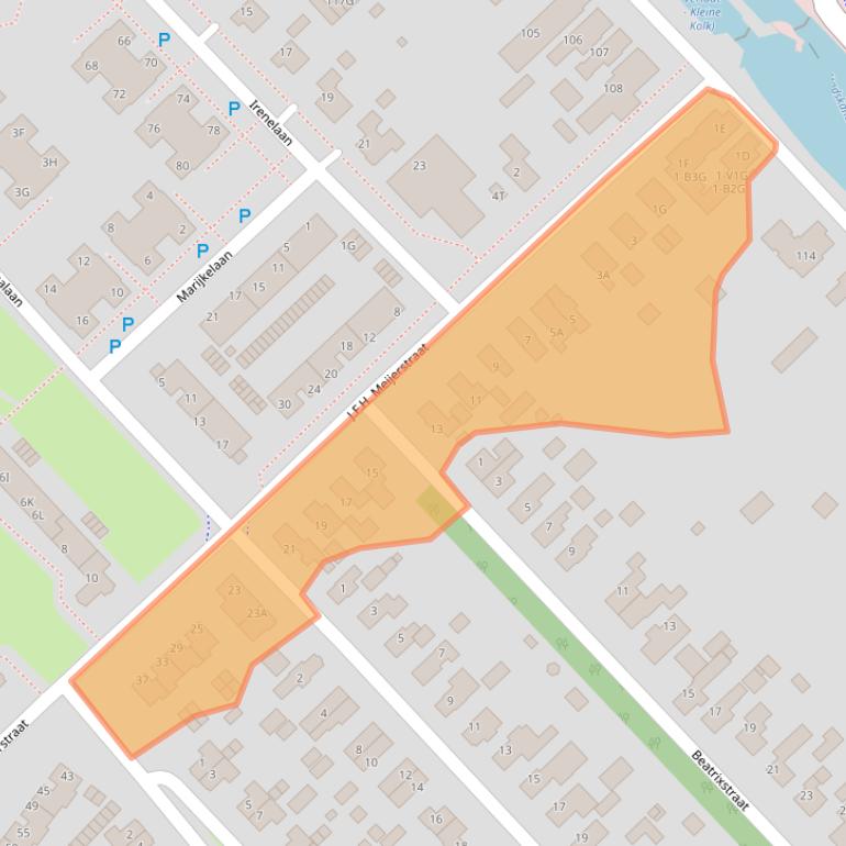 Kaart van postcodegebied 9503BL.