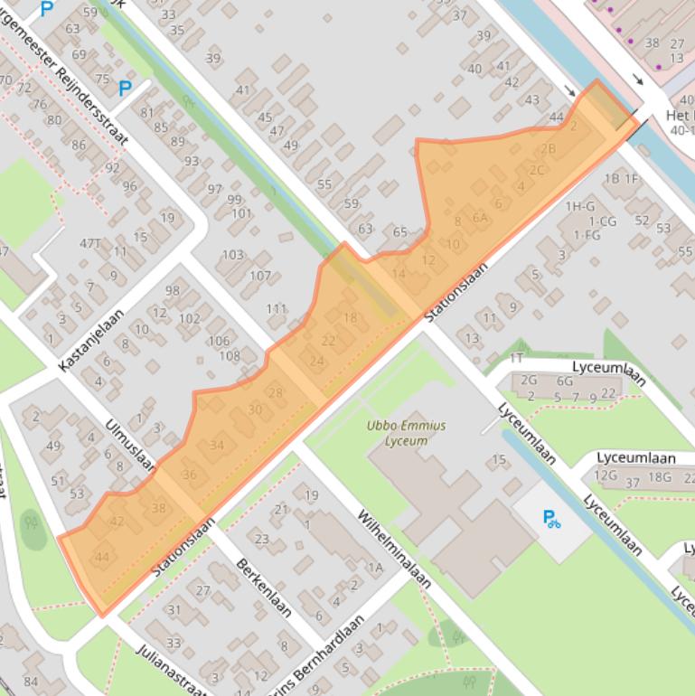 Kaart van postcodegebied 9503CB.