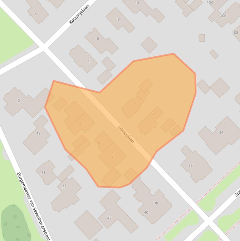 Kaart van postcodegebied 9503CJ.