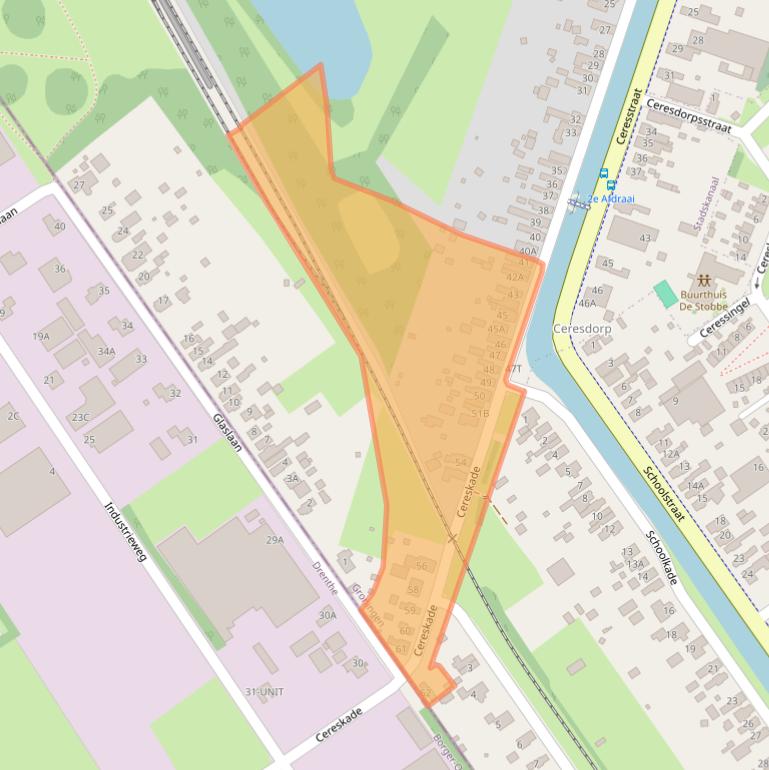 Kaart van postcodegebied 9503GD.