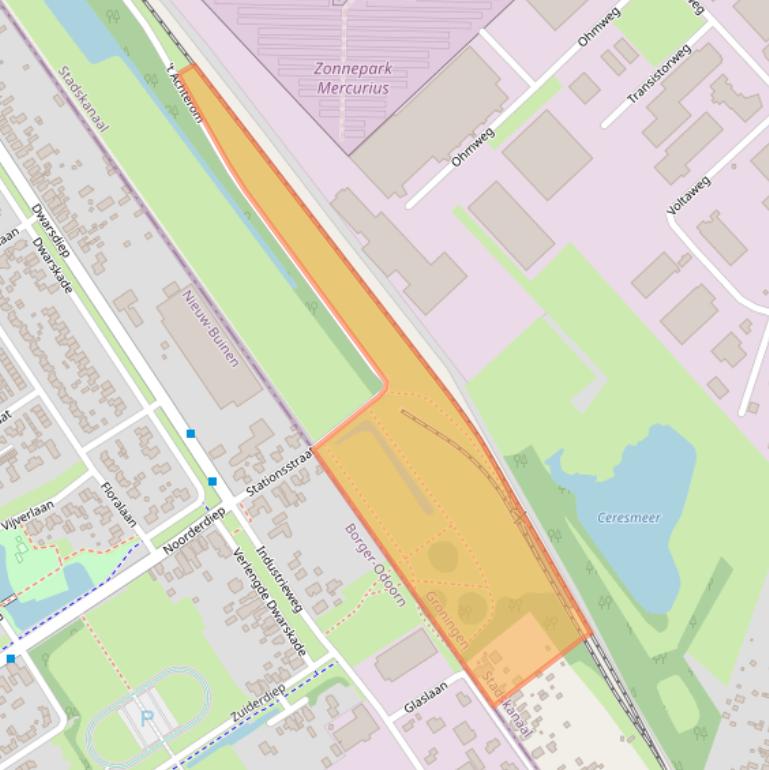 Kaart van postcodegebied 9503GG.