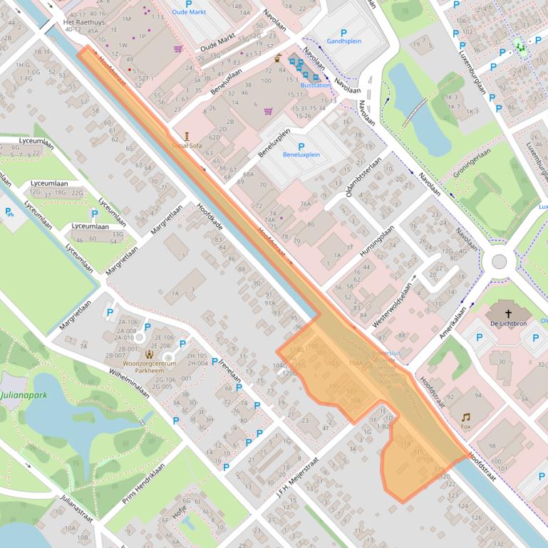 Kaart van postcodegebied 9503HE.