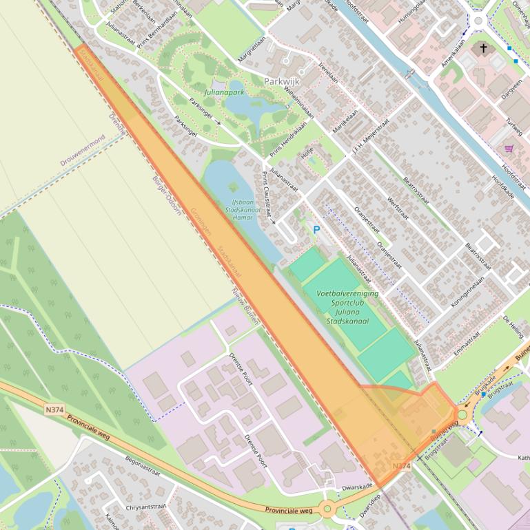 Kaart van postcodegebied 9503HT.