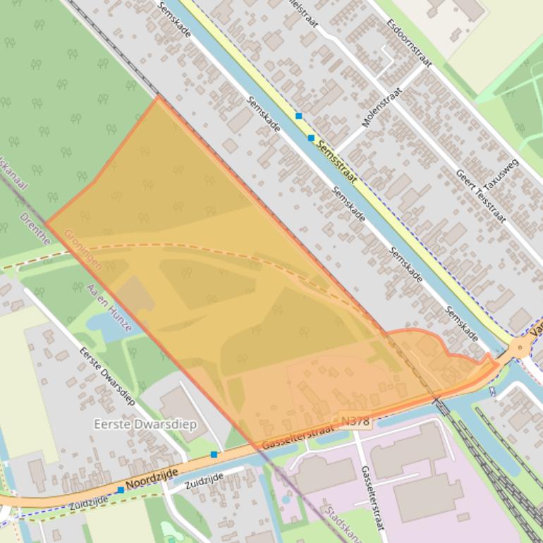 Kaart van postcodegebied 9503JA.