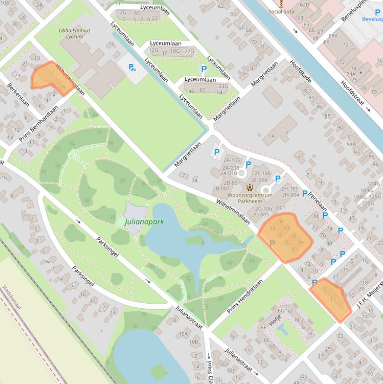 Kaart van postcodegebied 9503KW.