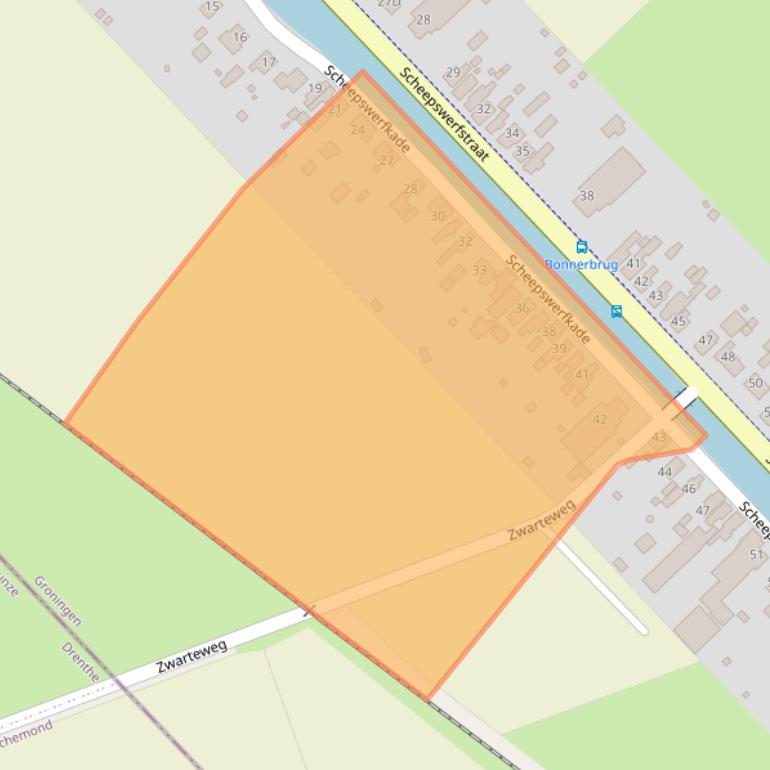 Kaart van postcodegebied 9503PB.