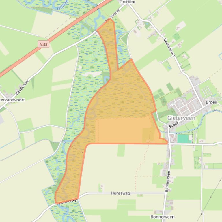 Kaart van postcodegebied 9511PD.