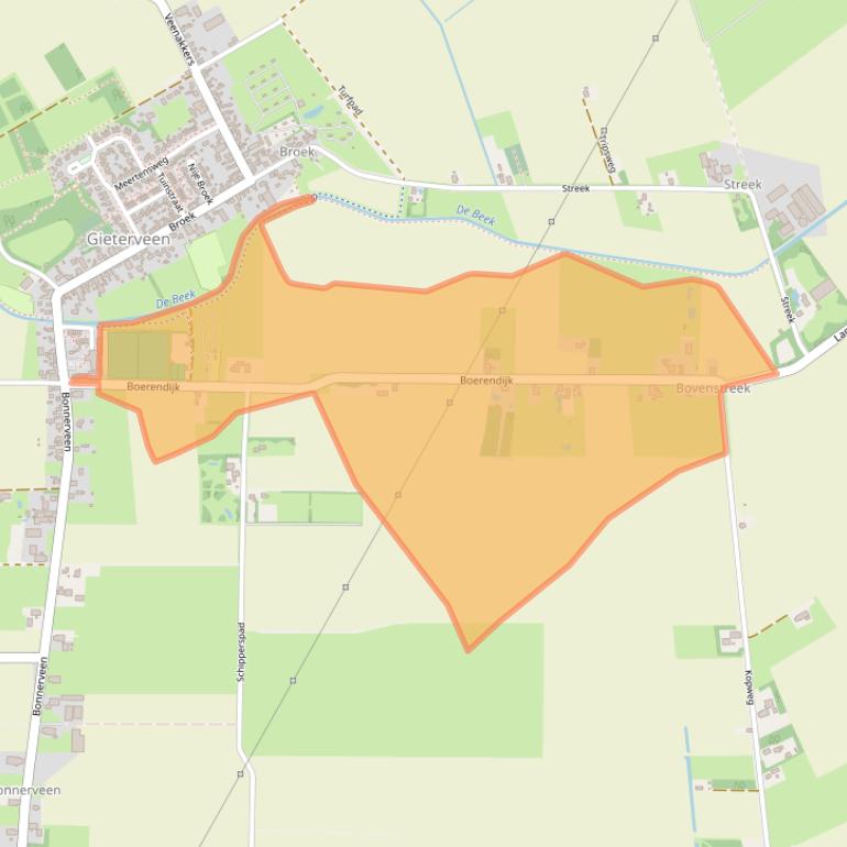 Kaart van postcodegebied 9511PE.