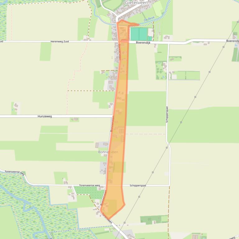 Kaart van postcodegebied 9511PM.