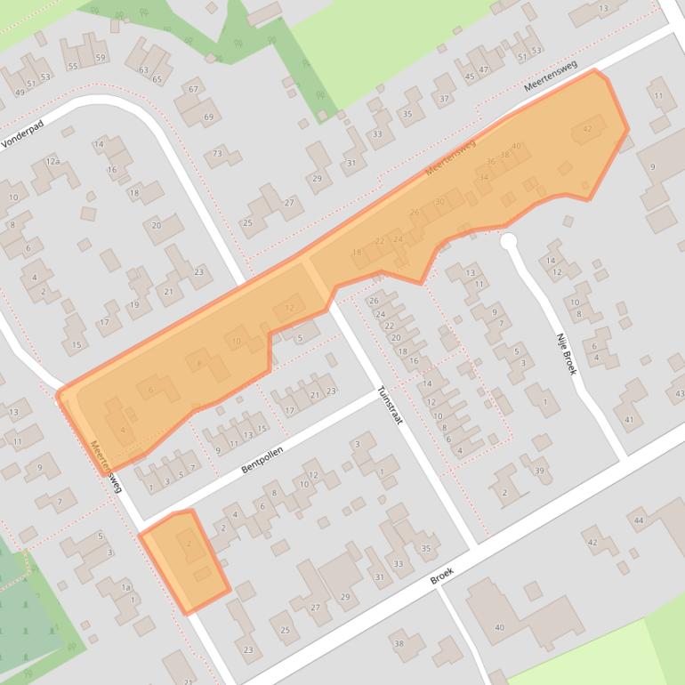 Kaart van postcodegebied 9511PX.