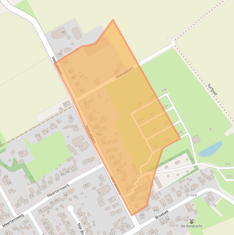 Kaart van postcodegebied 9511RC.