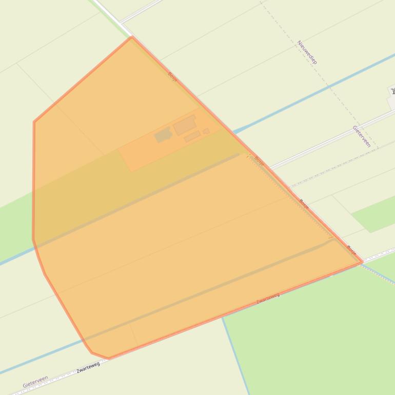 Kaart van postcodegebied 9511TD.