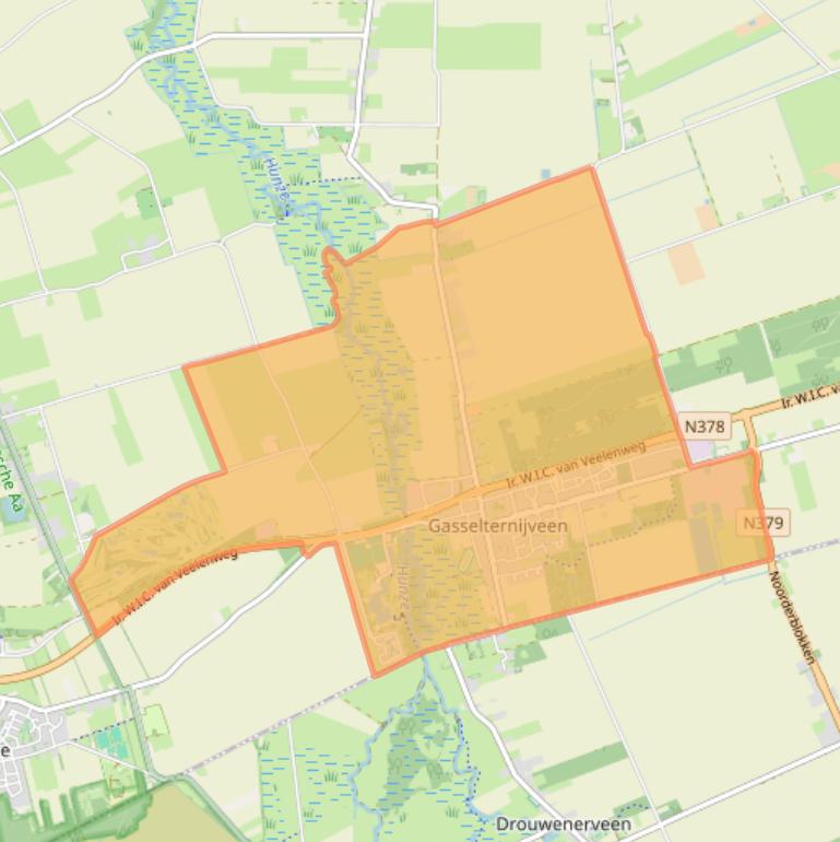 Kaart van postcodegebied 9514.