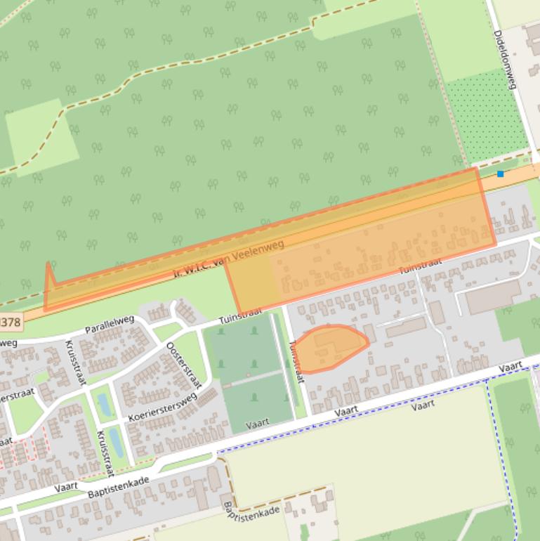 Kaart van postcodegebied 9514AJ.