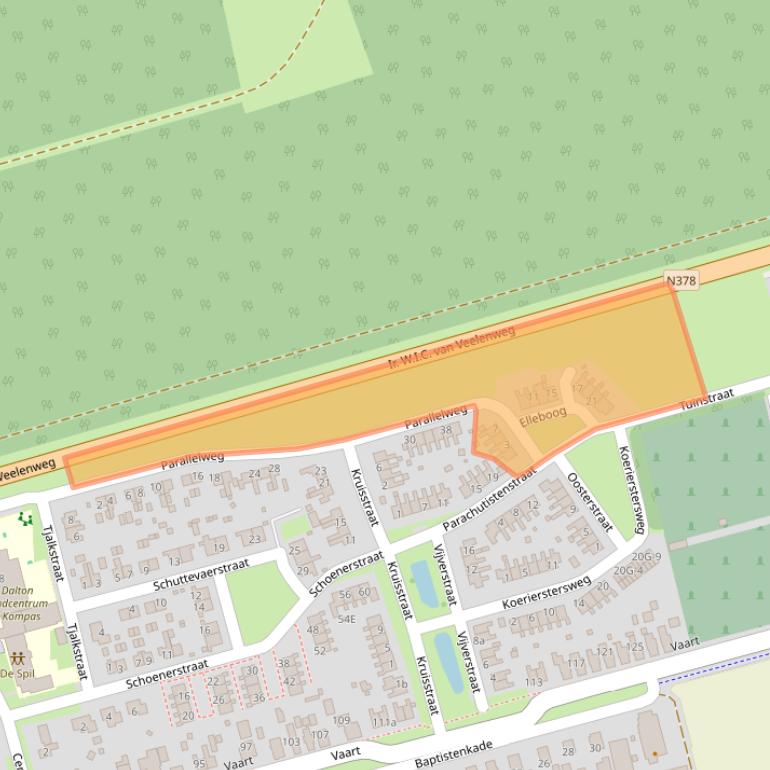 Kaart van postcodegebied 9514AN.