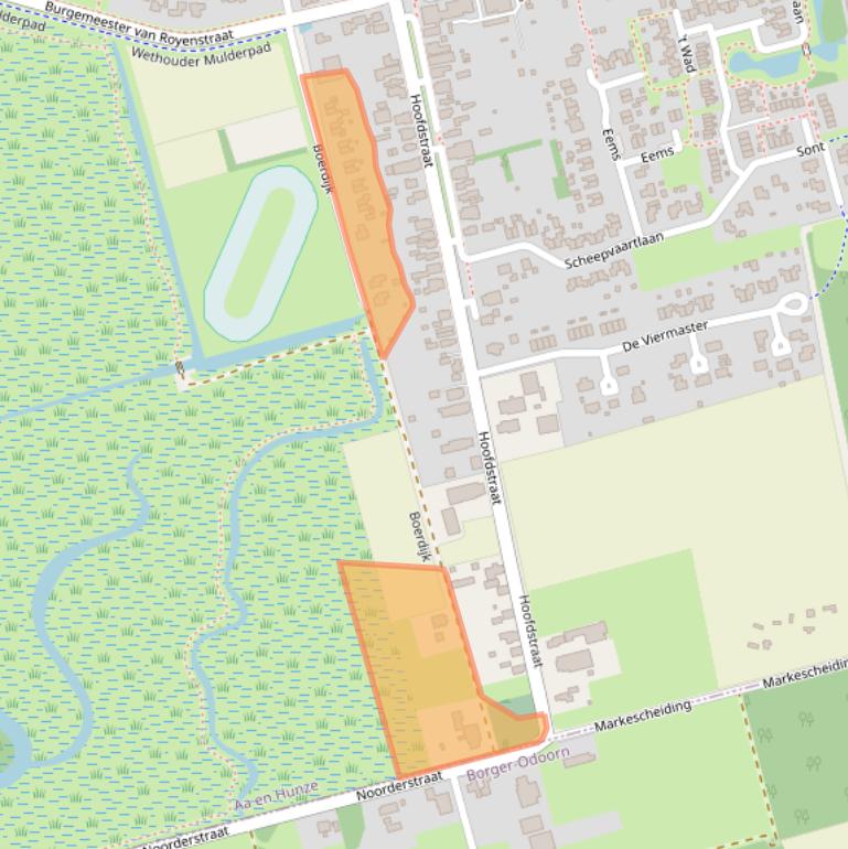 Kaart van postcodegebied 9514AX.