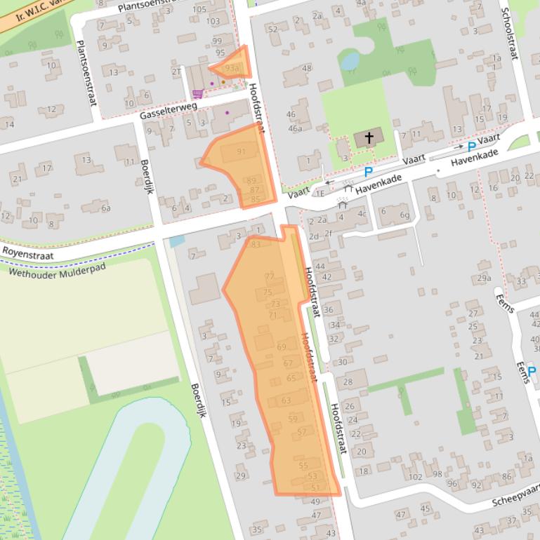 Kaart van postcodegebied 9514BB.