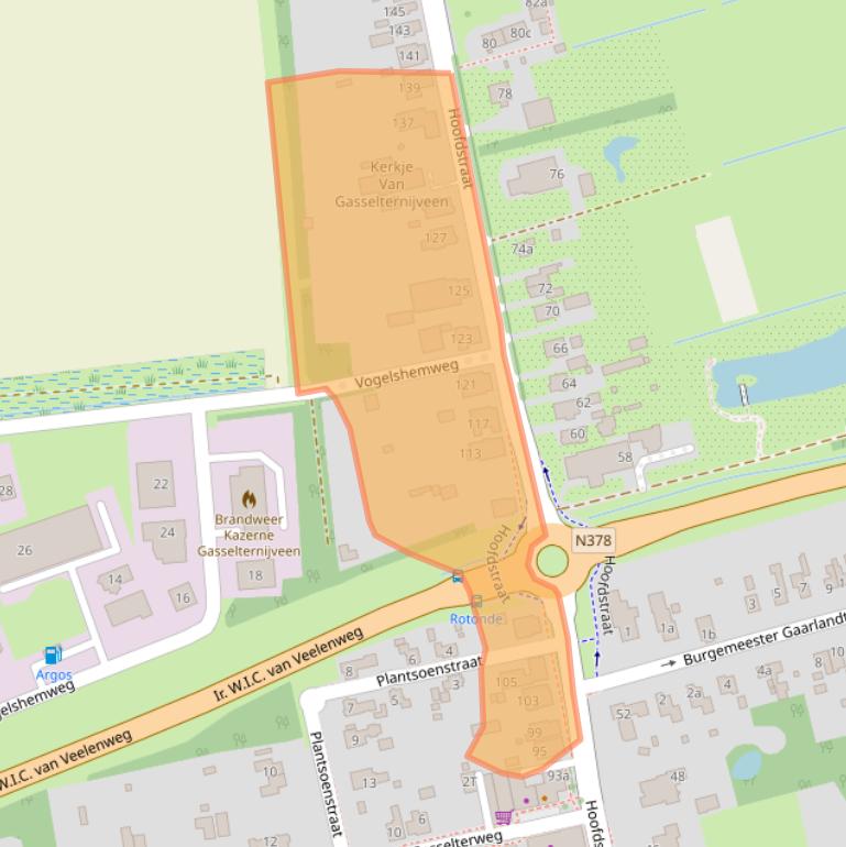 Kaart van postcodegebied 9514BC.