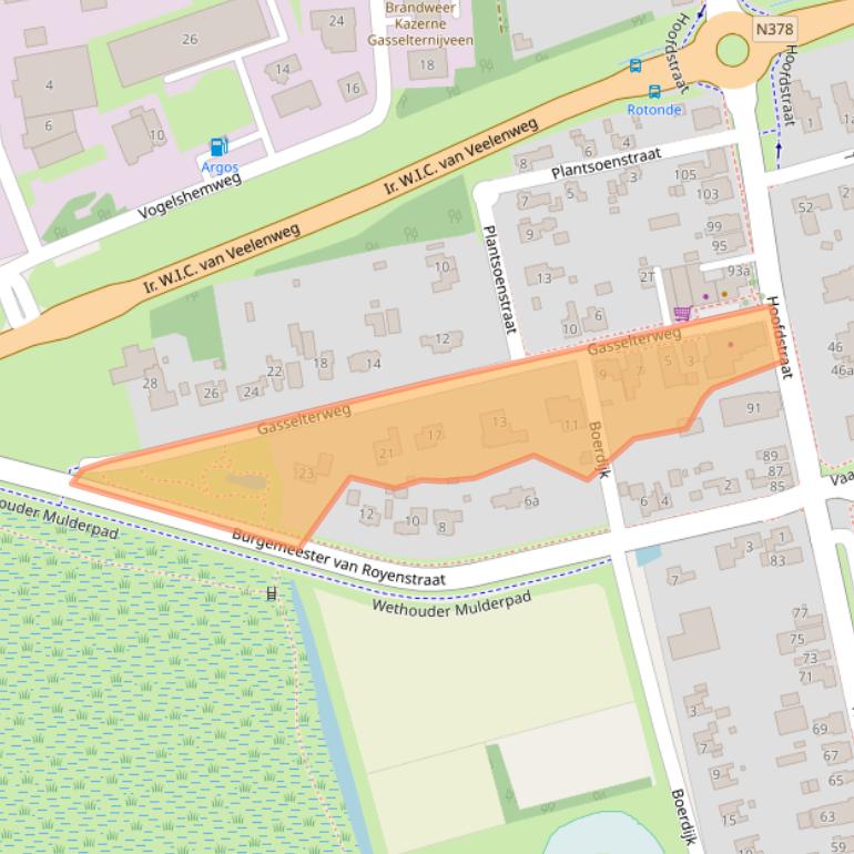 Kaart van postcodegebied 9514BK.