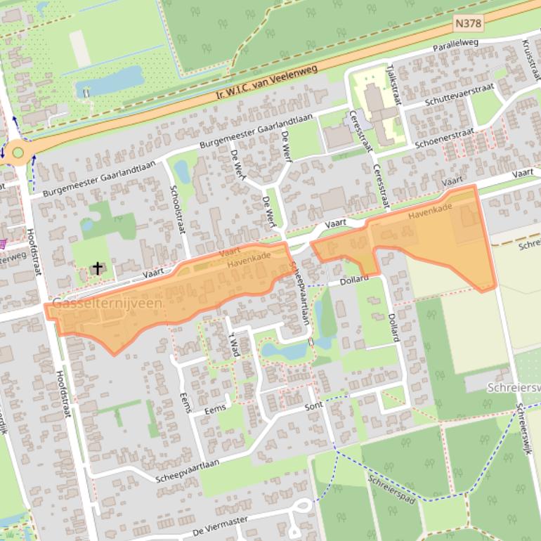 Kaart van postcodegebied 9514BV.