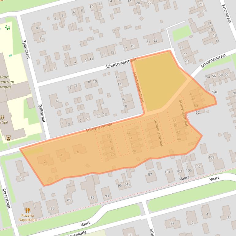 Kaart van postcodegebied 9514CC.
