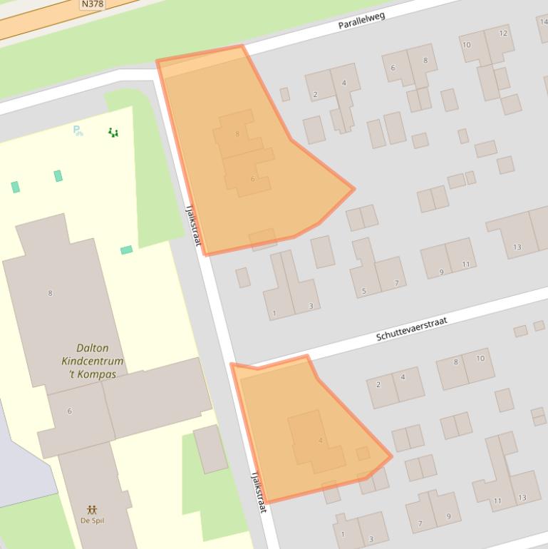 Kaart van postcodegebied 9514CJ.