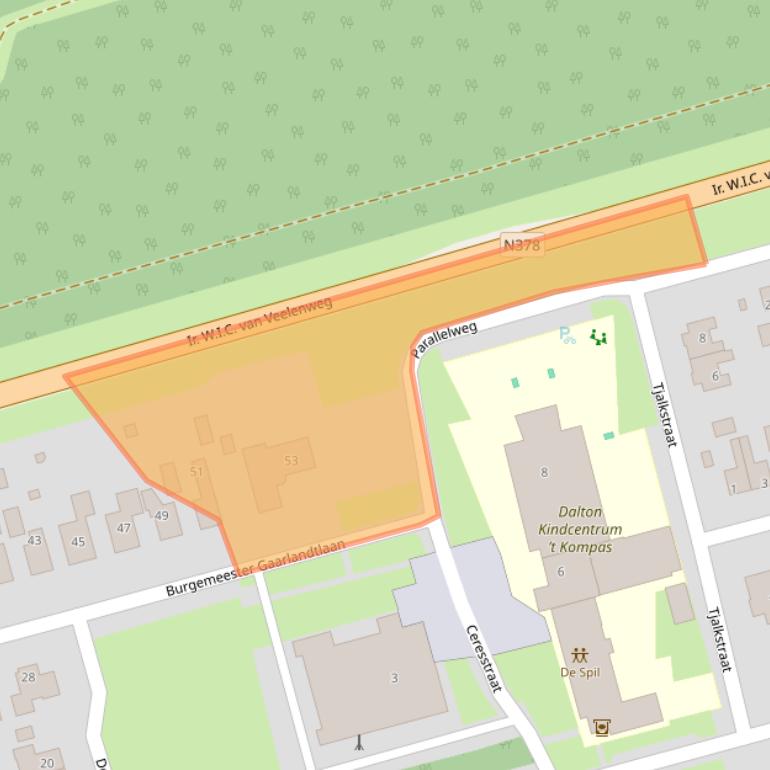 Kaart van postcodegebied 9514CL.