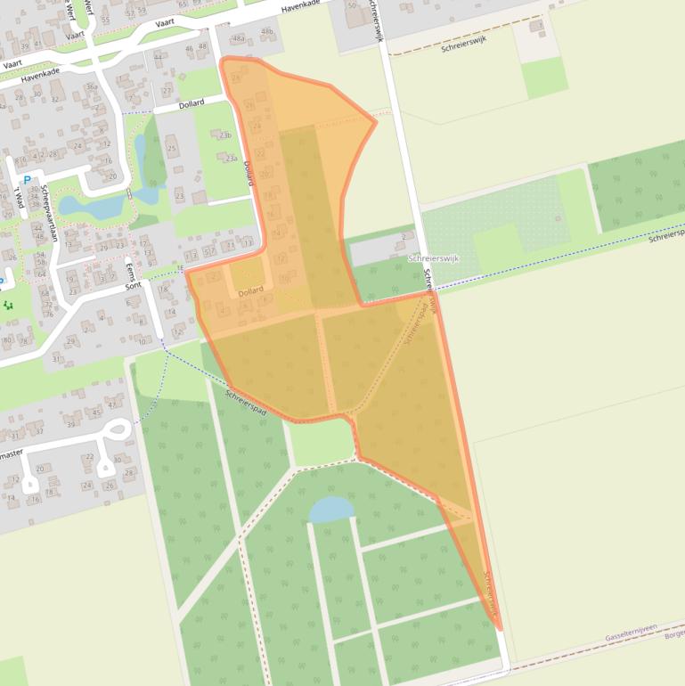 Kaart van postcodegebied 9514CR.