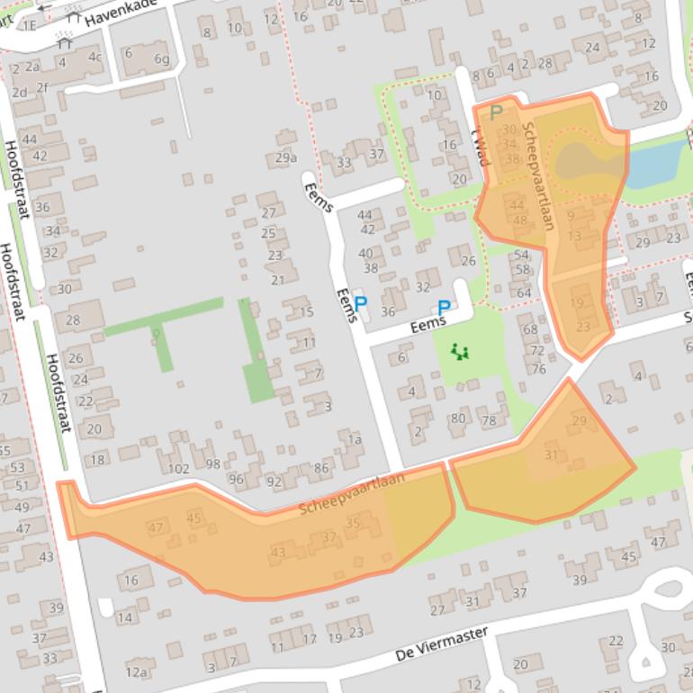 Kaart van postcodegebied 9514EB.