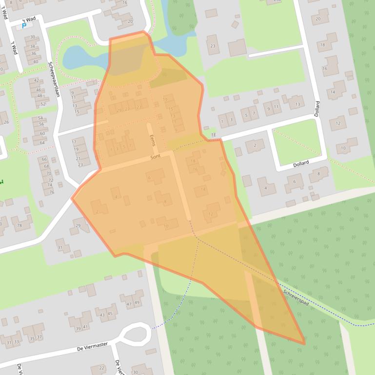 Kaart van postcodegebied 9514ED.