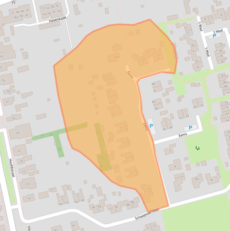 Kaart van postcodegebied 9514EE.