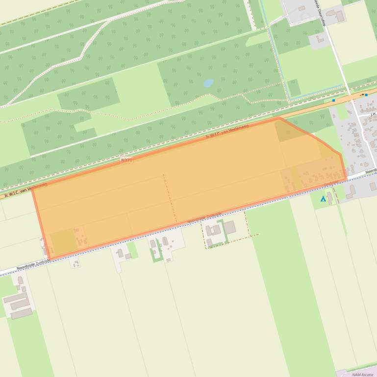 Kaart van postcodegebied 9515PC.