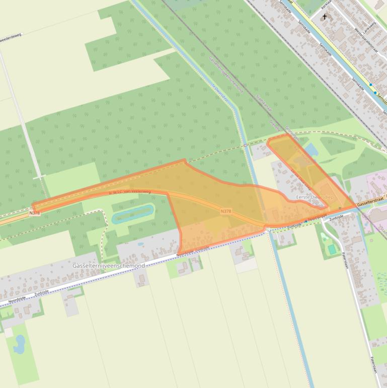 Kaart van postcodegebied 9515PH.