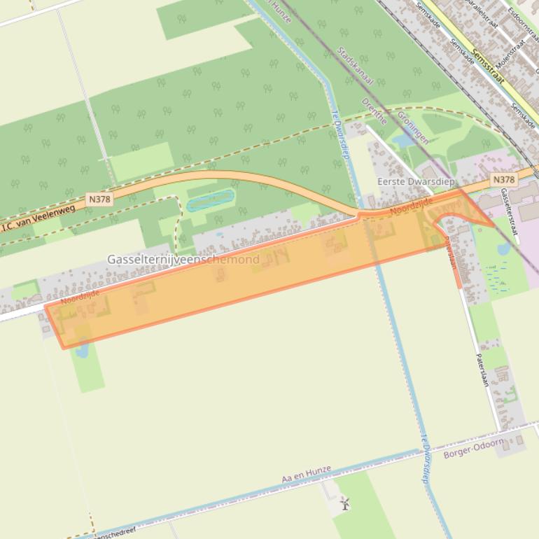 Kaart van postcodegebied 9515PK.