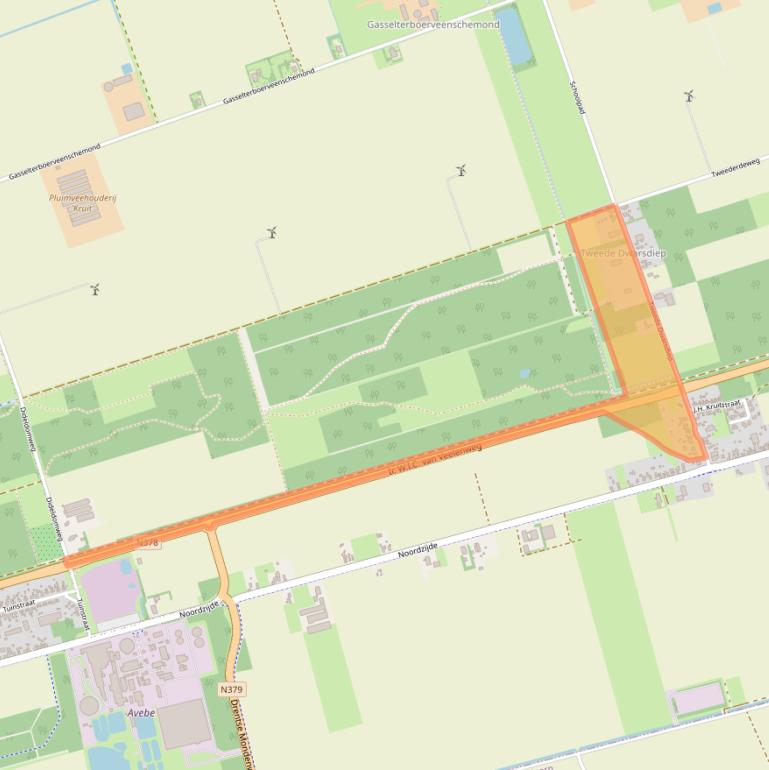 Kaart van postcodegebied 9515PP.