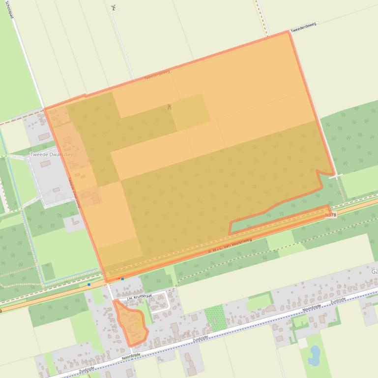 Kaart van postcodegebied 9515PR.