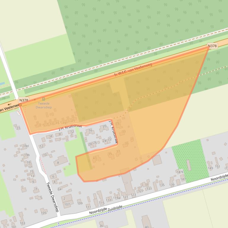 Kaart van postcodegebied 9515PS.