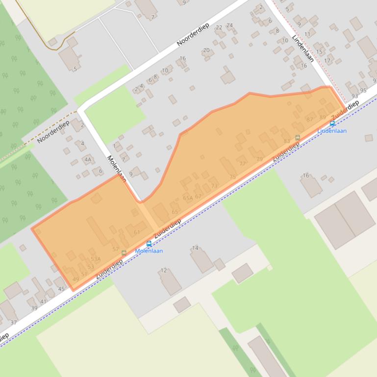 Kaart van postcodegebied 9521AB.