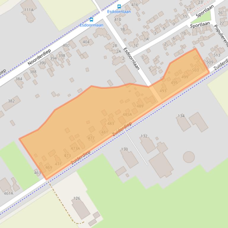 Kaart van postcodegebied 9521AN.