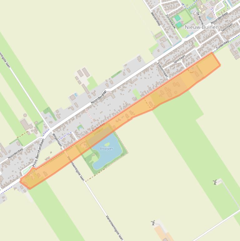 Kaart van postcodegebied 9521AW.