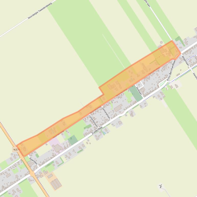 Kaart van postcodegebied 9521BB.