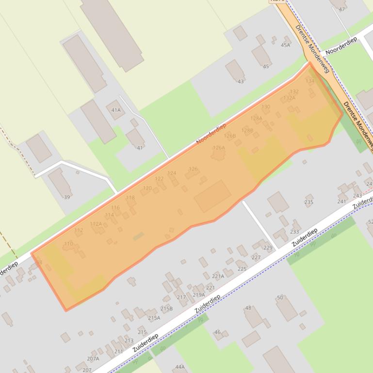 Kaart van postcodegebied 9521BG.