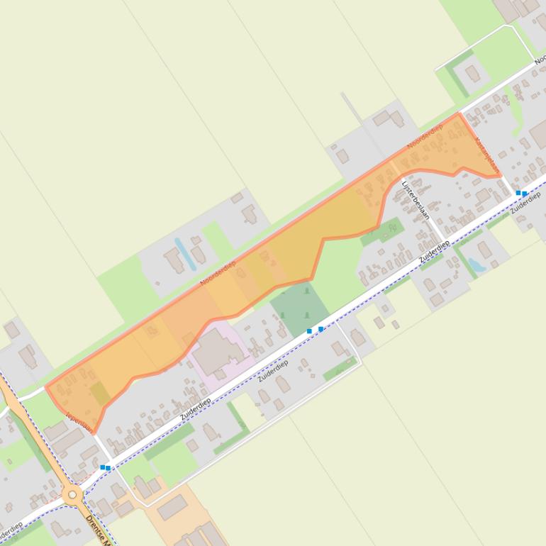 Kaart van postcodegebied 9521BH.