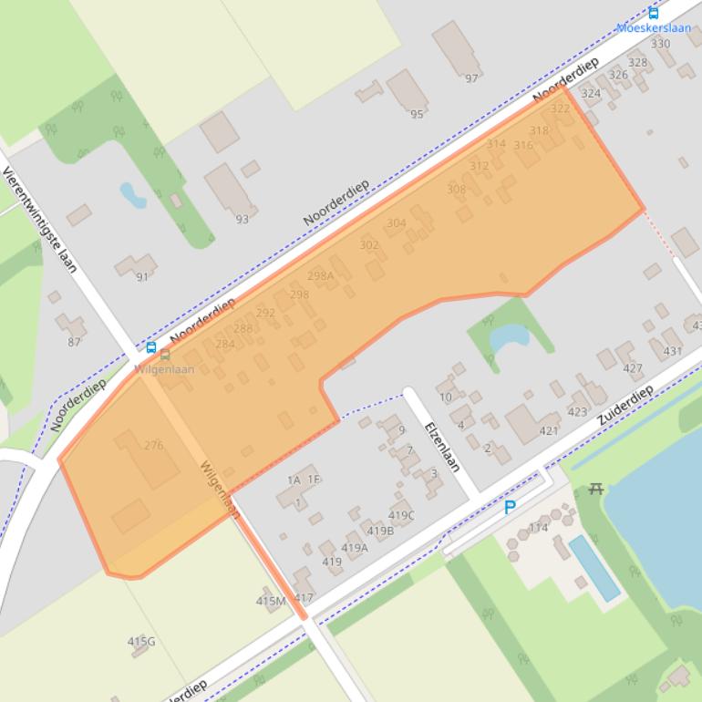 Kaart van postcodegebied 9521BL.