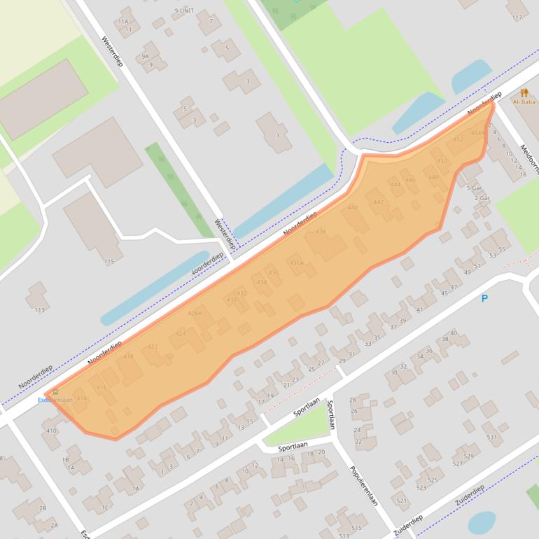 Kaart van postcodegebied 9521BP.